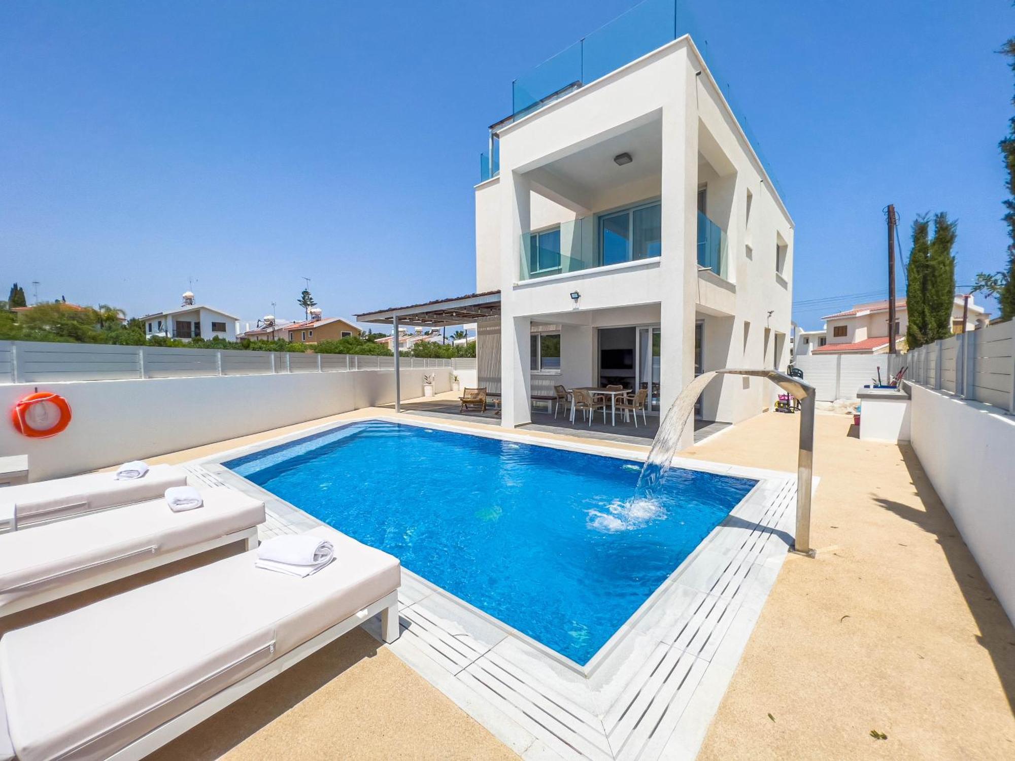Geo Panoramic Villa +Pool +Game Room +Gym Protaras Eksteriør bilde